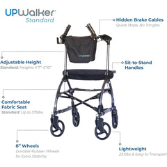 Journey LifeWalker Mobility UPWalker – Innovative Upright Folding Rolling Walker